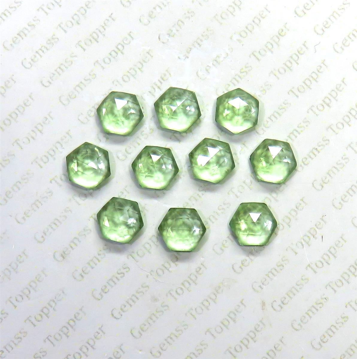 Green Amethyst 10x10 mm Hexagon Rose Cut